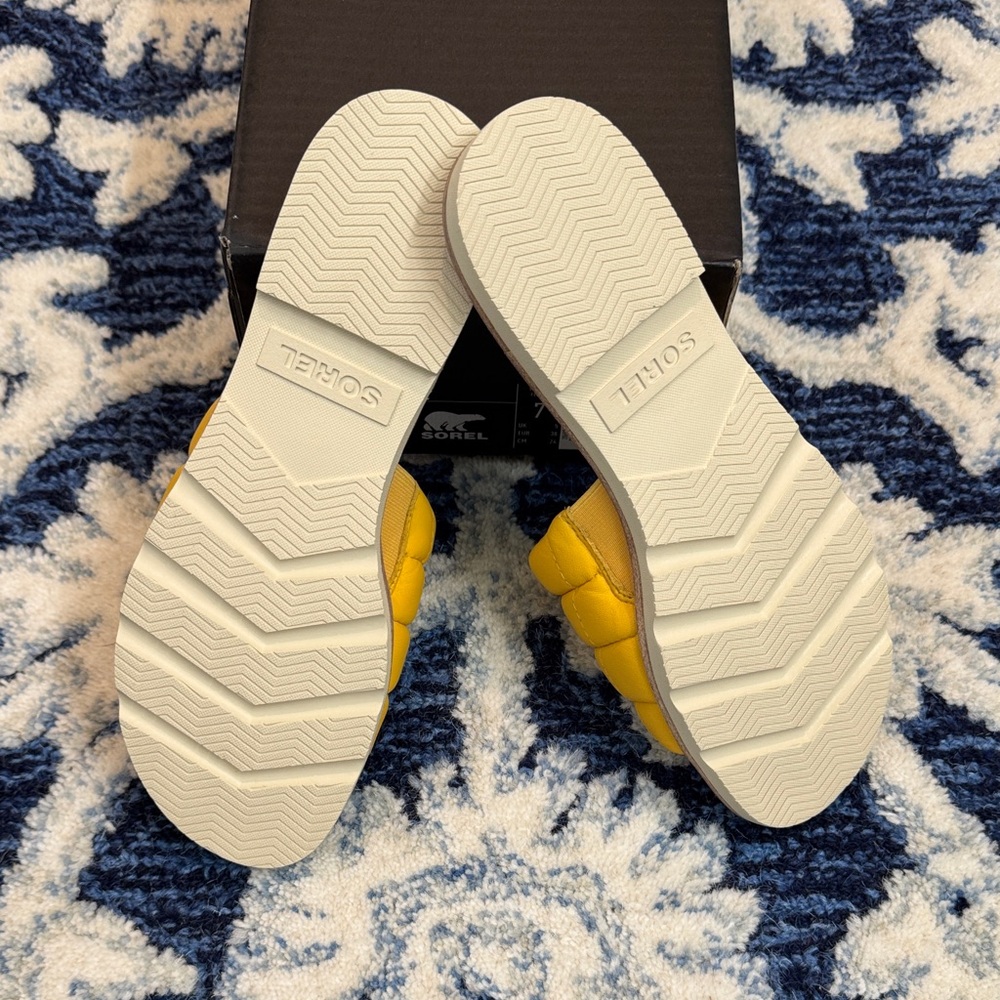 Sorel Ella Yellow Slide Sandals - Picture 4 of 5